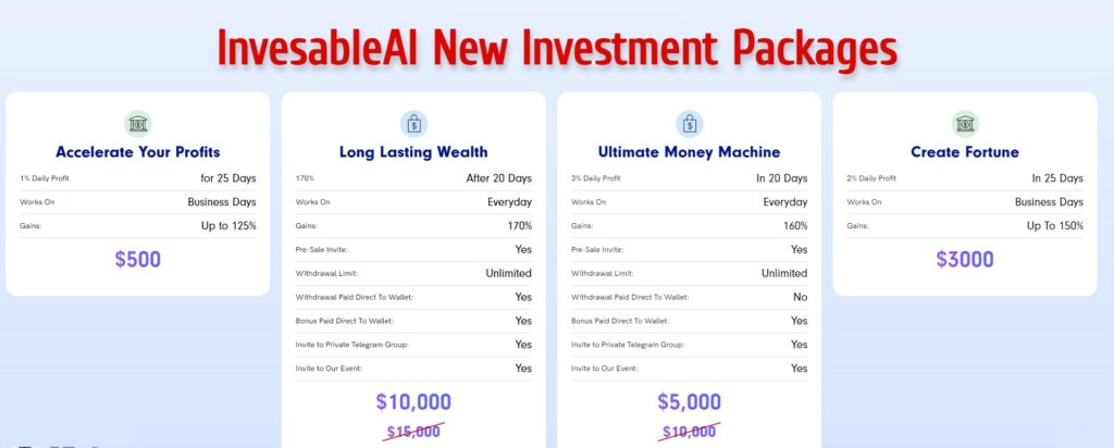 invesableAi new investment package image