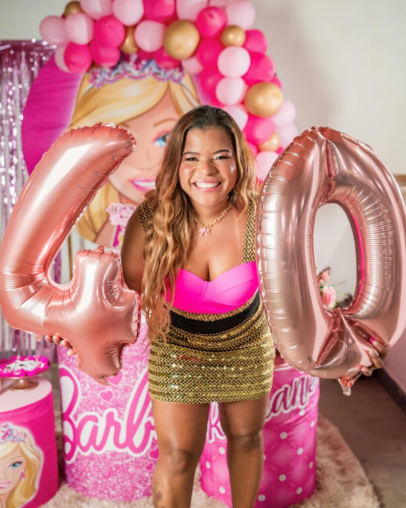 The Best Side Hustle For Persons Over 40. Photo shows woman birthday at 40
