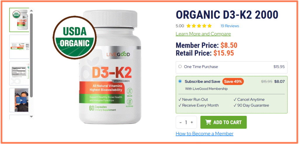 LiveGood Products Review - Vitamin D3-K2